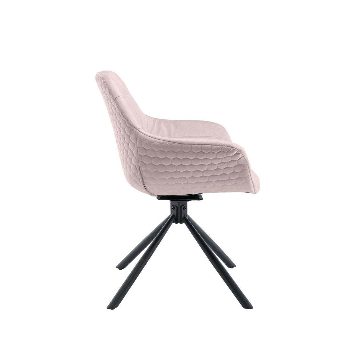 Fauteuil met honingraatstiksel in roze fluweel