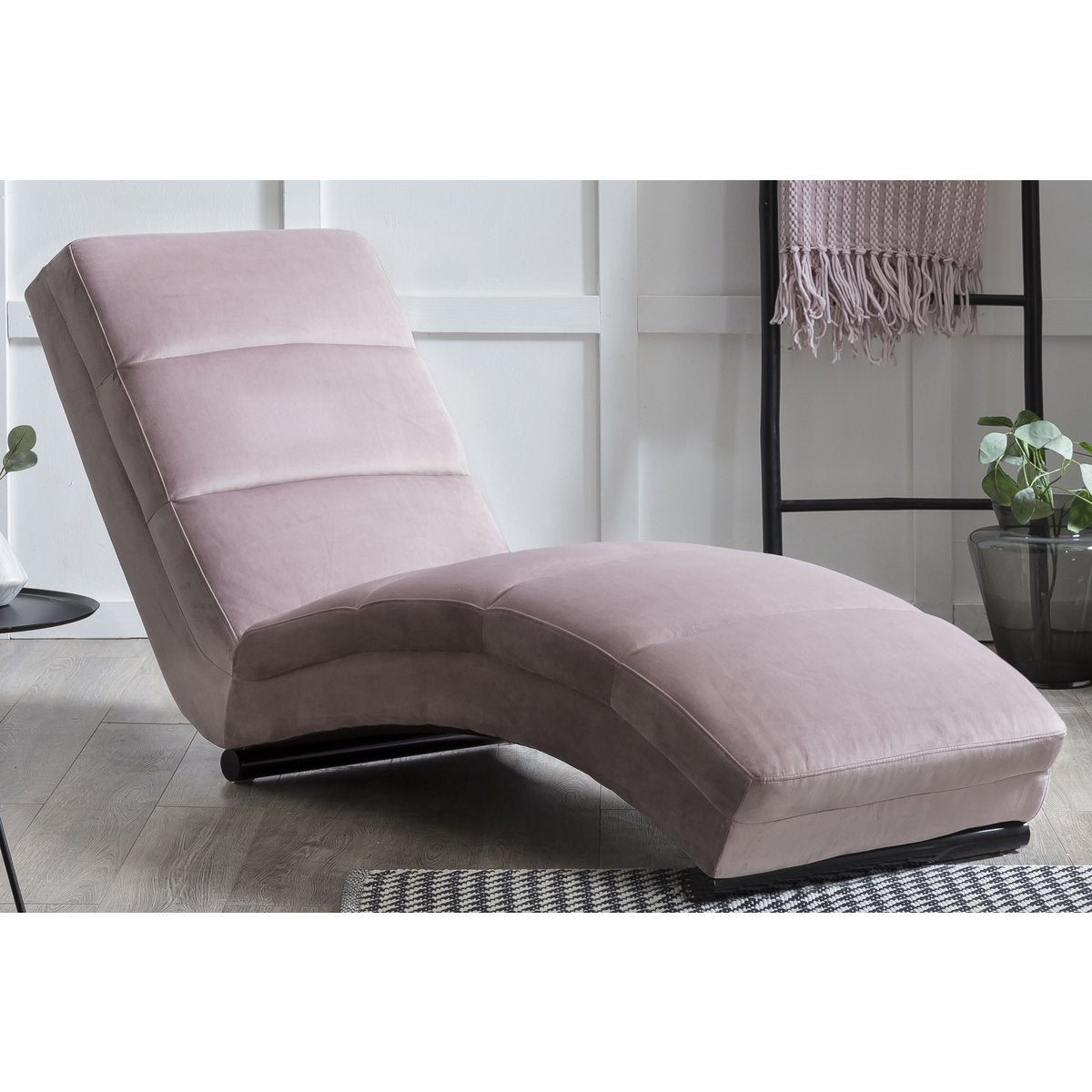 Chaise longue roze fluweel