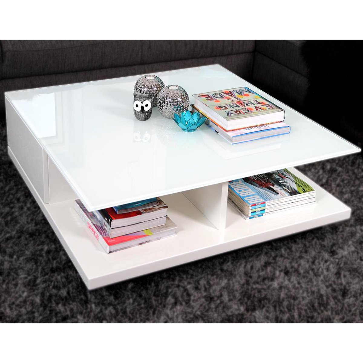 Salontafel 100x100x36 cm wit