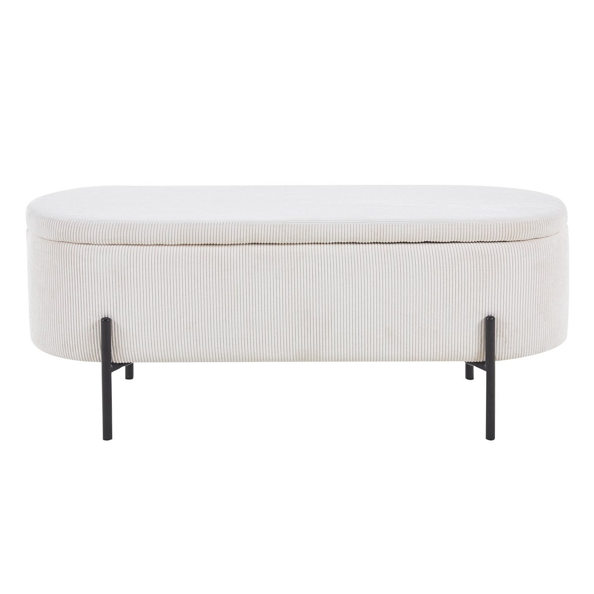 Bedbank met opbergfunctie beige