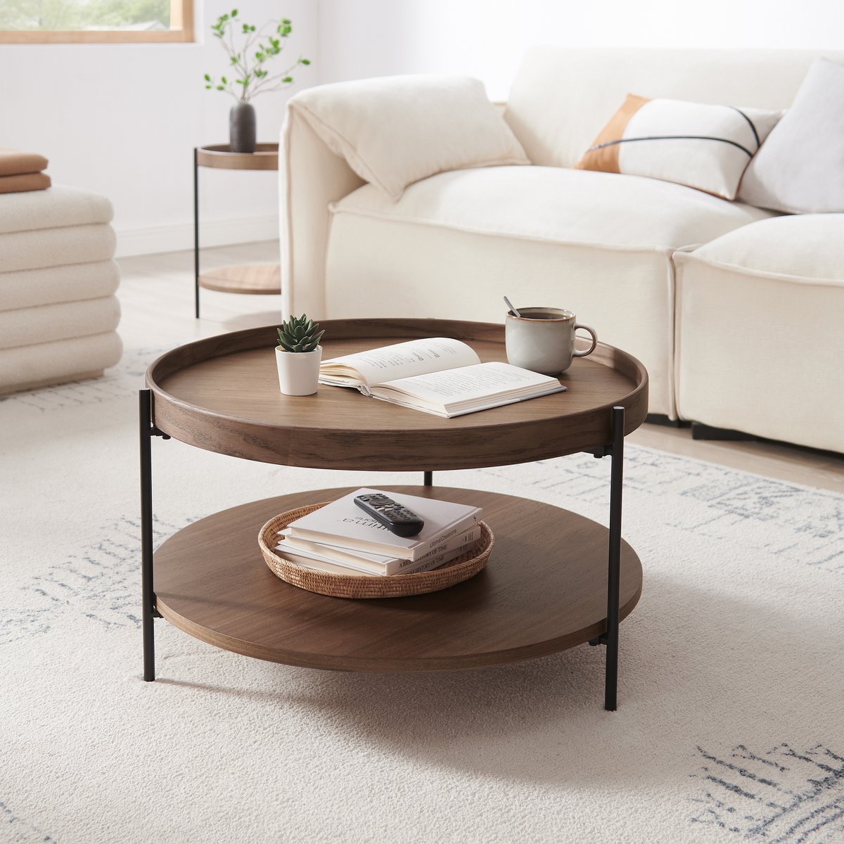 Couchtisch Ø 69 cm Walnuss
