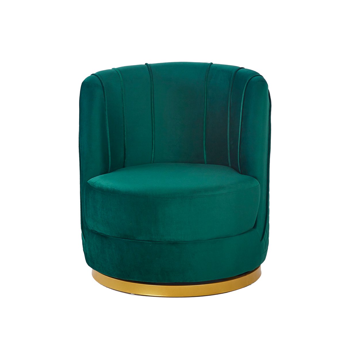 Groen fluwelen draaifauteuil