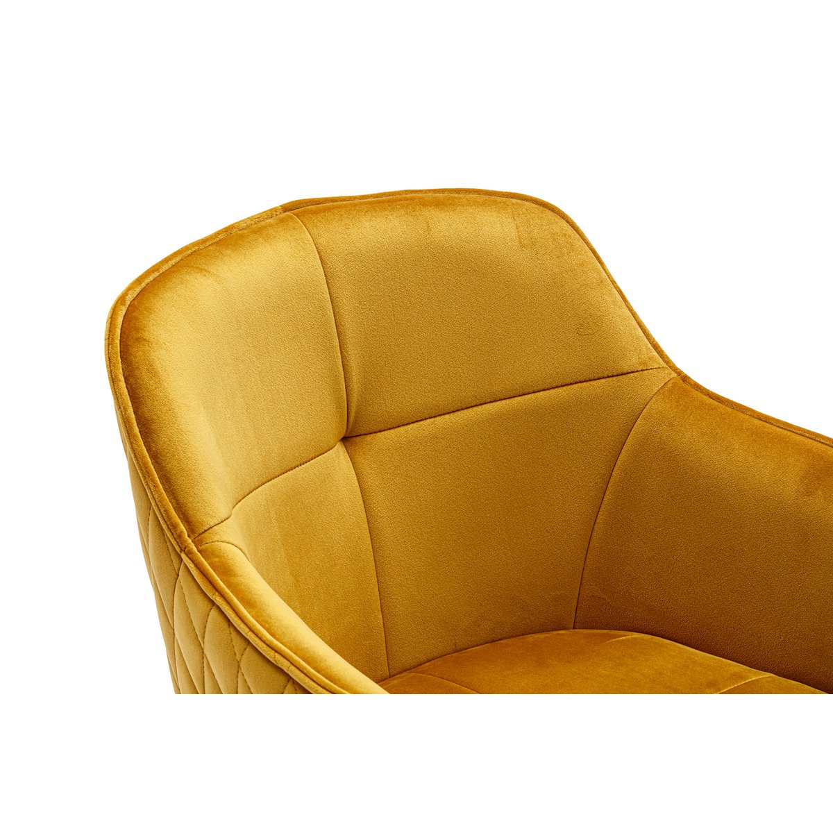 Fauteuil met gele honingraatquilt
