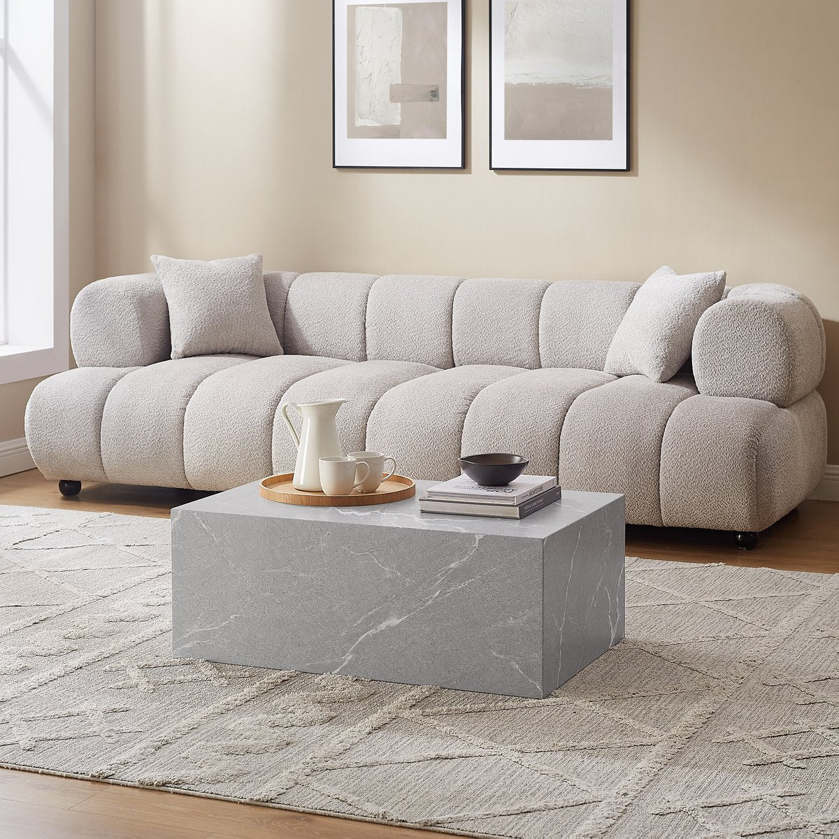Salontafel grijs 90x60 cm