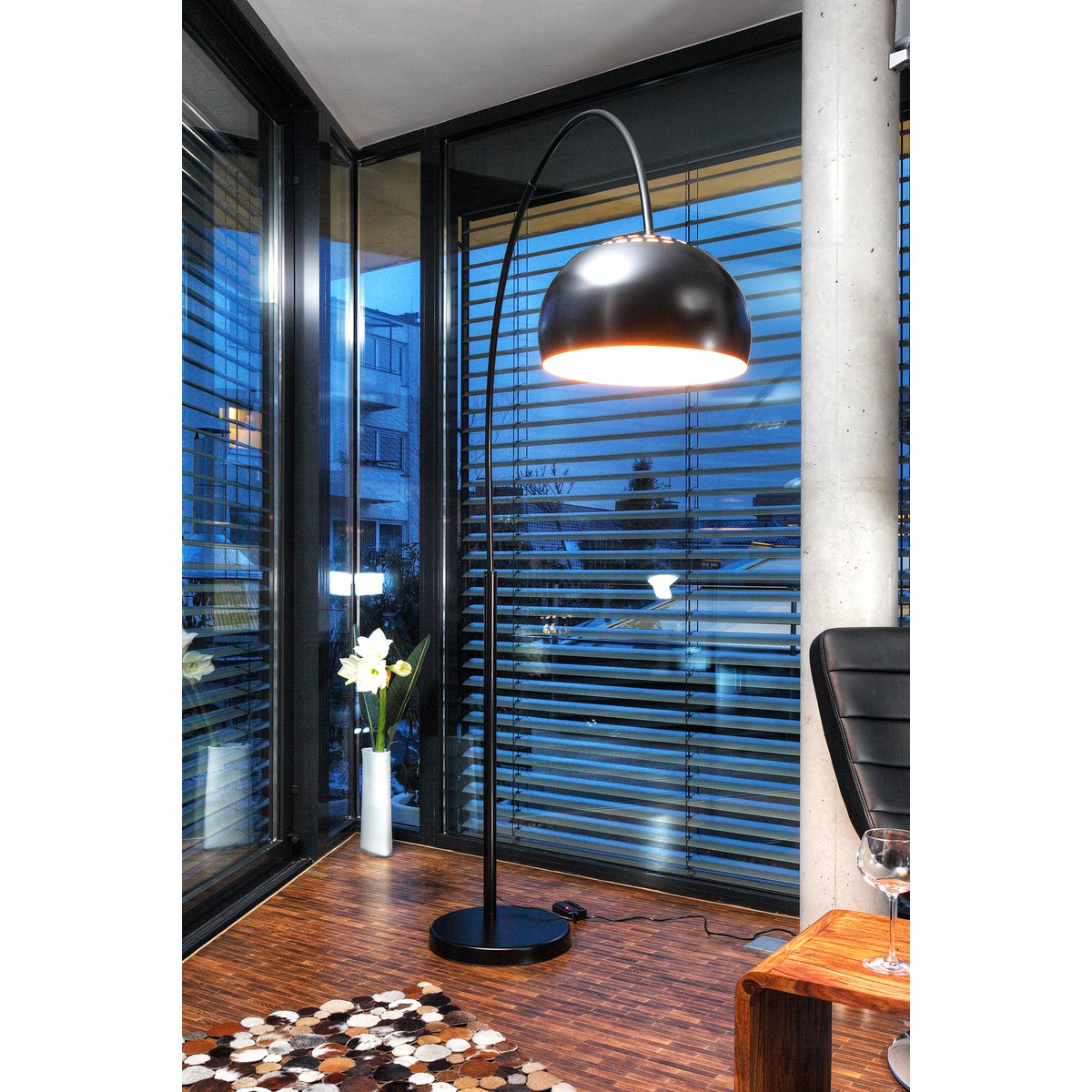 Booglamp 195 cm zwart