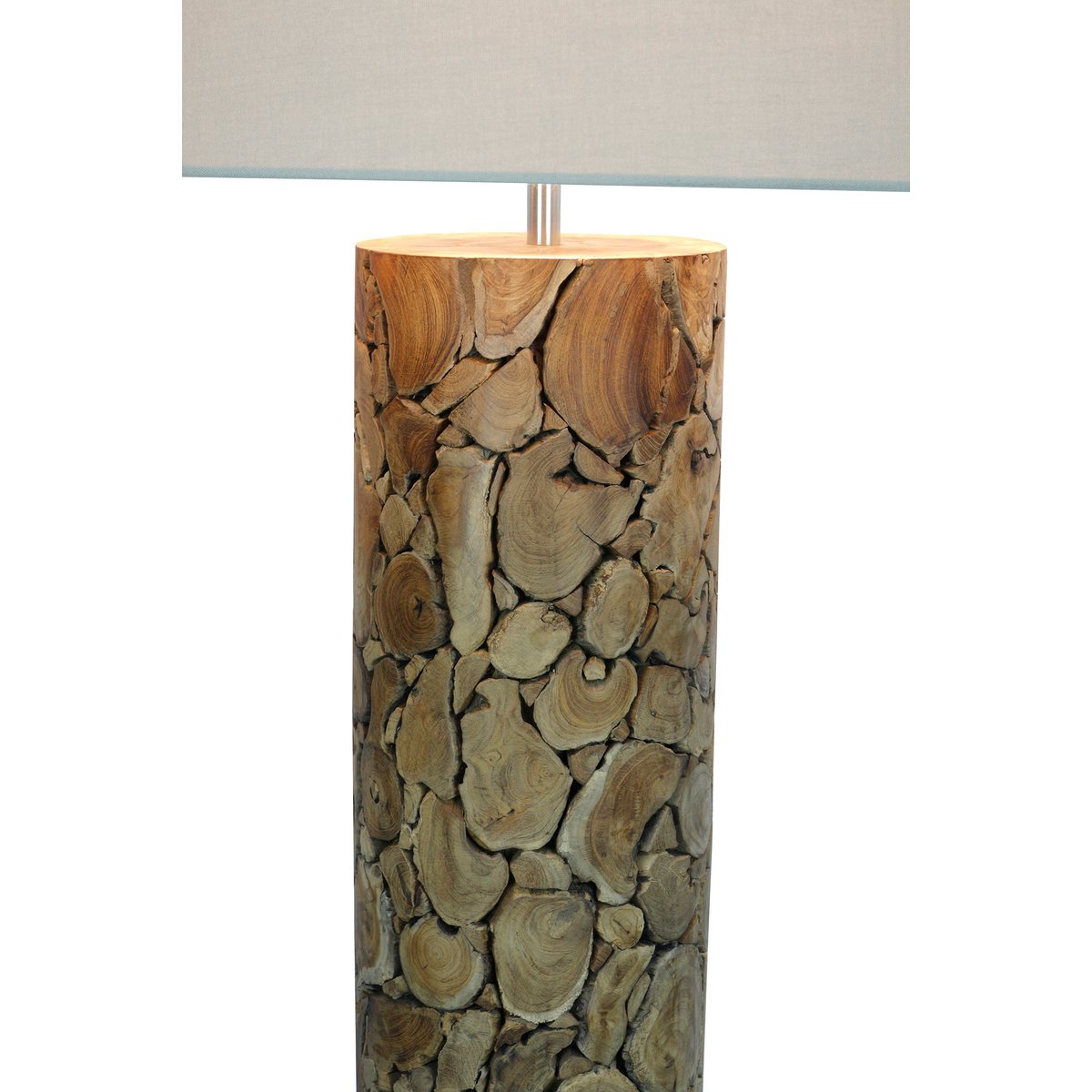 Vloerlamp drijfhout naturel/wit 170 cm