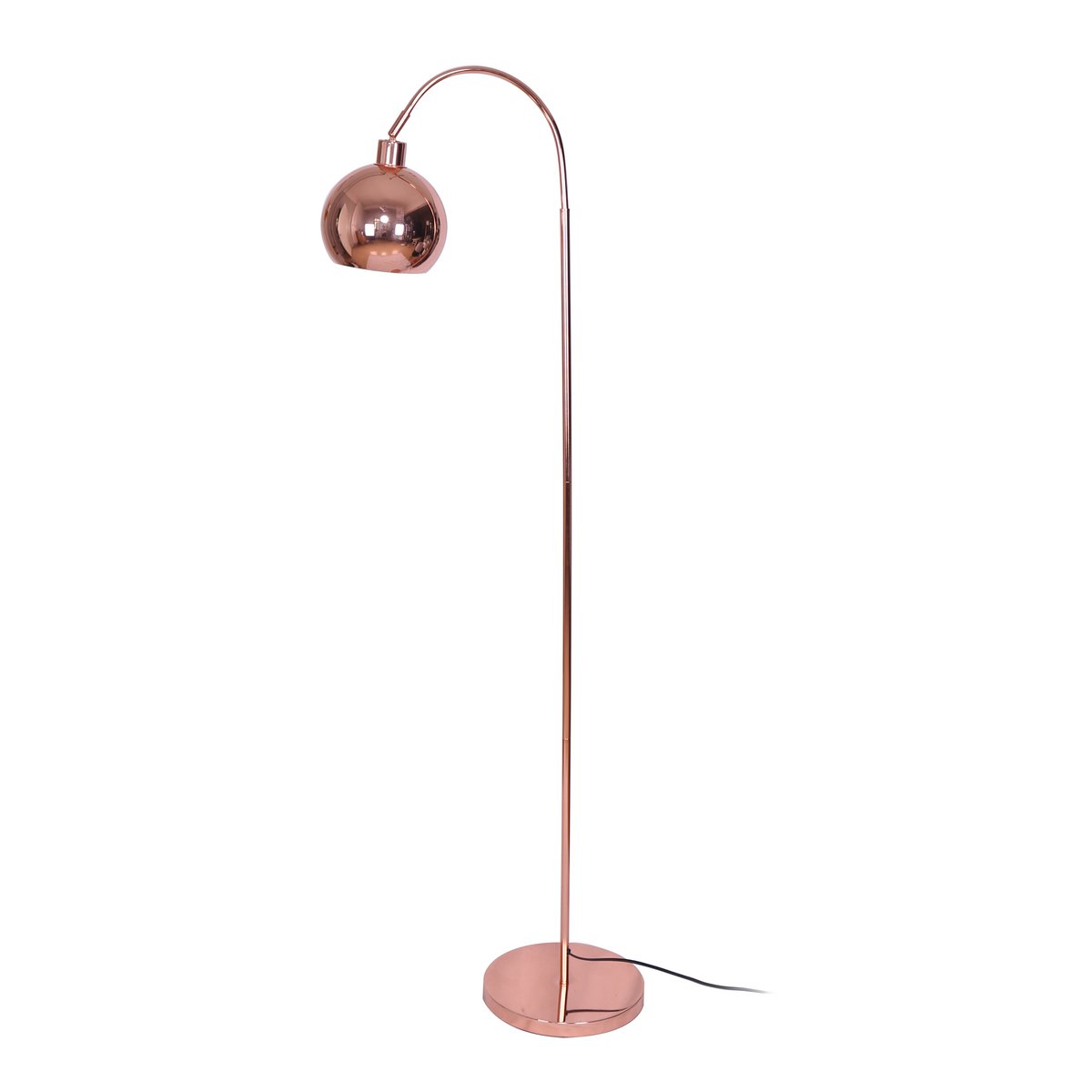 Metalen vloerlamp met koperen afwerking