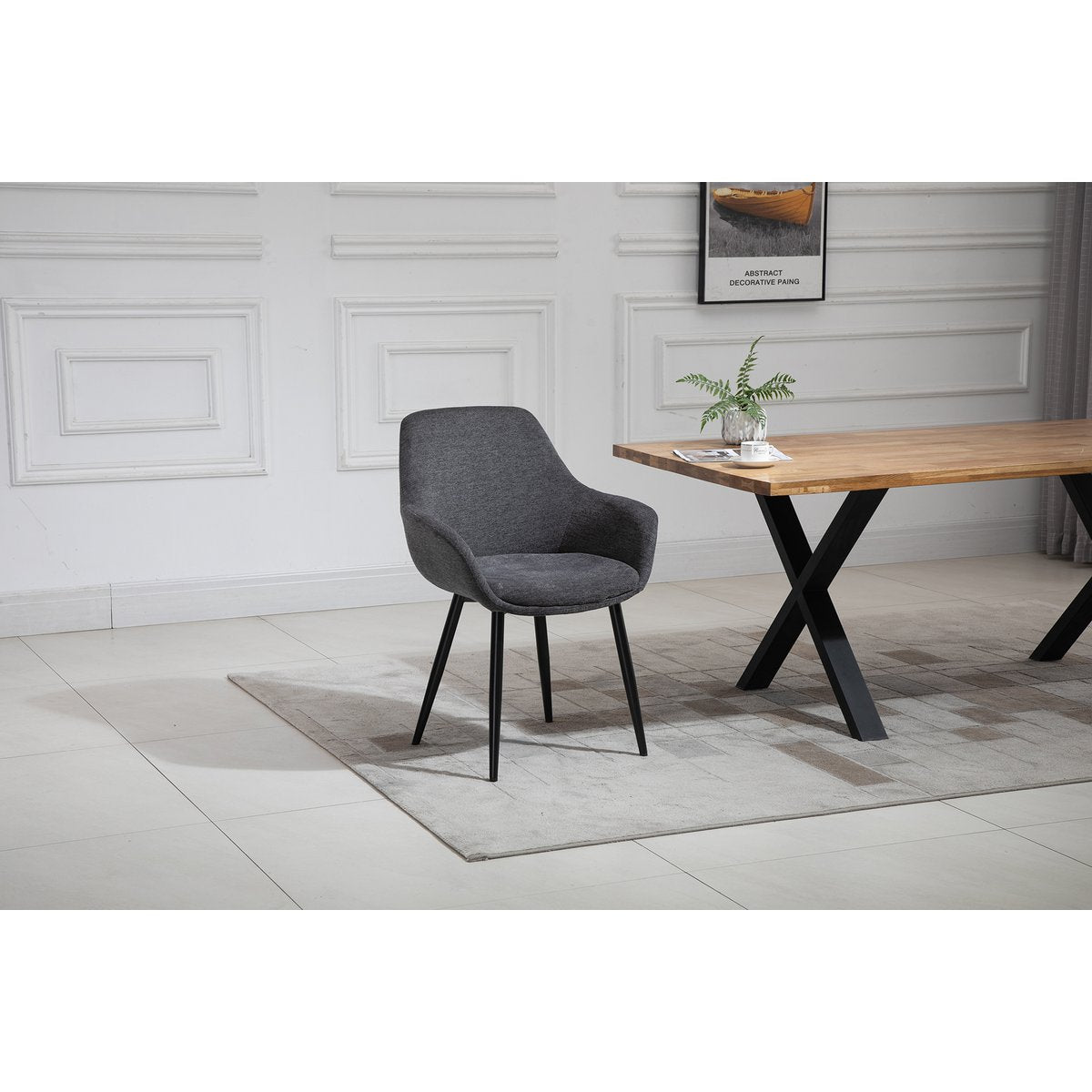 Set van 2 fauteuils antraciet
