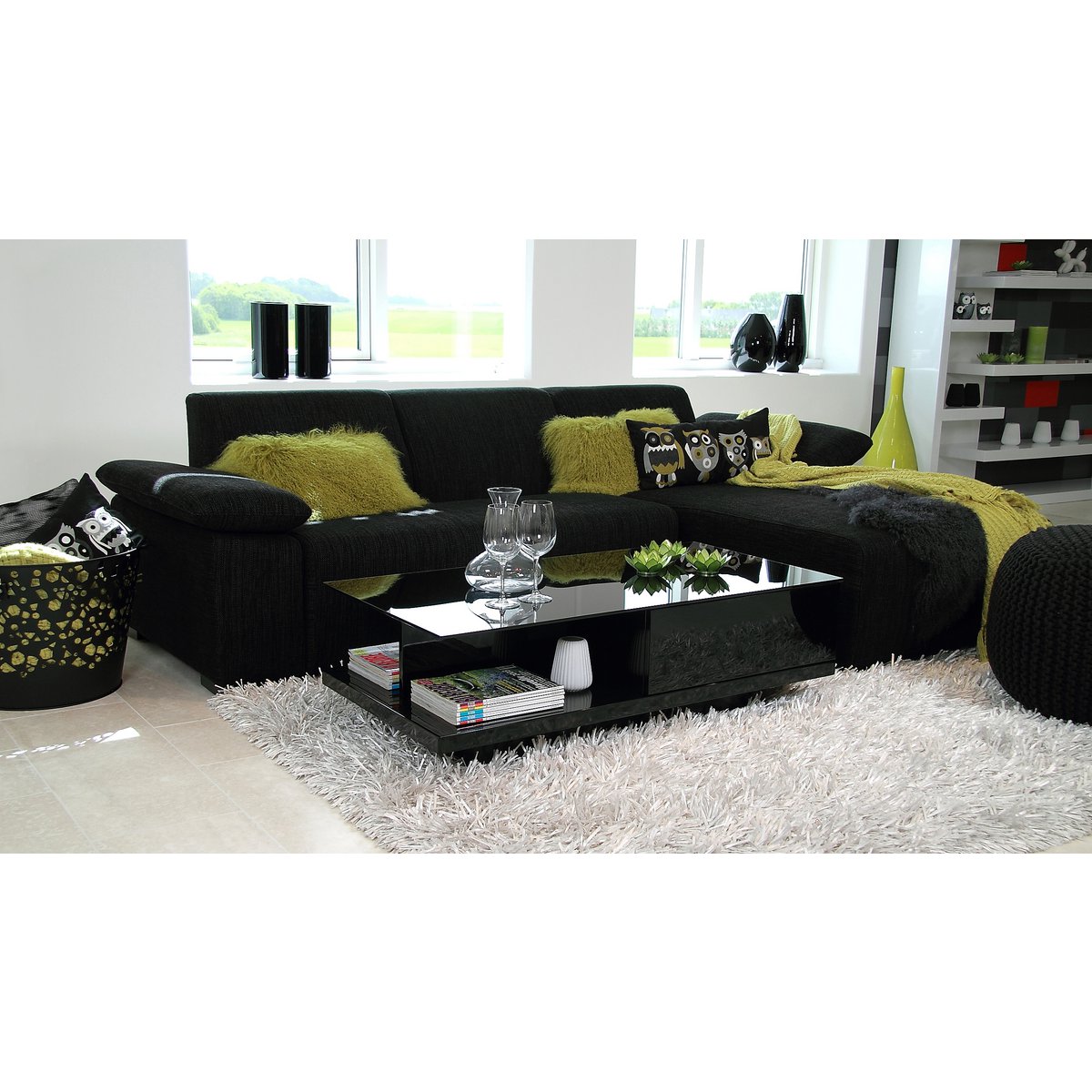 Salontafel 120x60x36 cm zwart