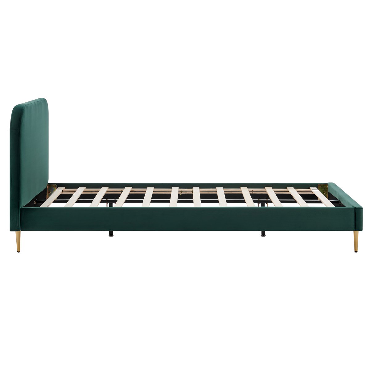 Gestoffeerd bed met fluwelen hoes groen 90x200 cm