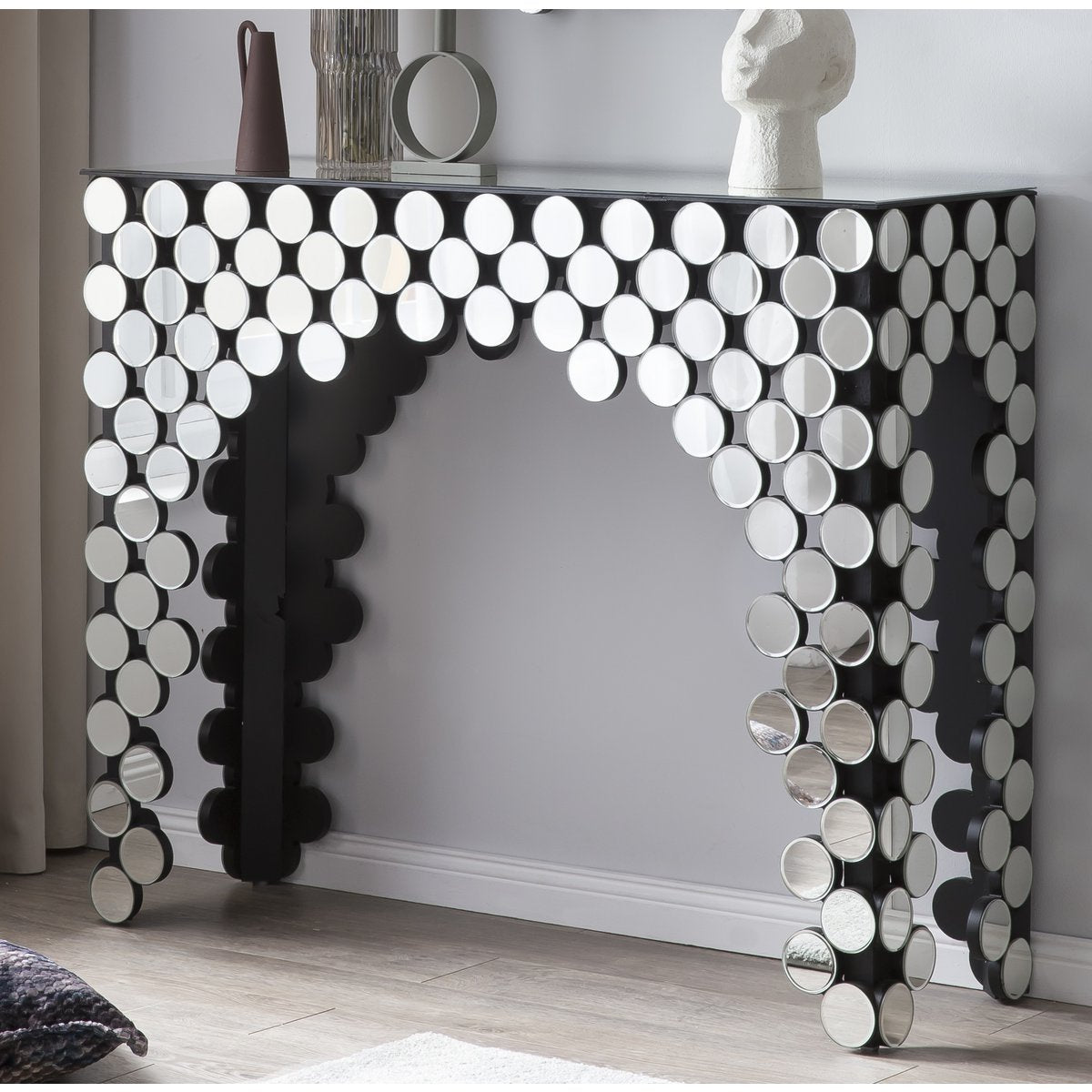 MDF console tafel met spiegelglas