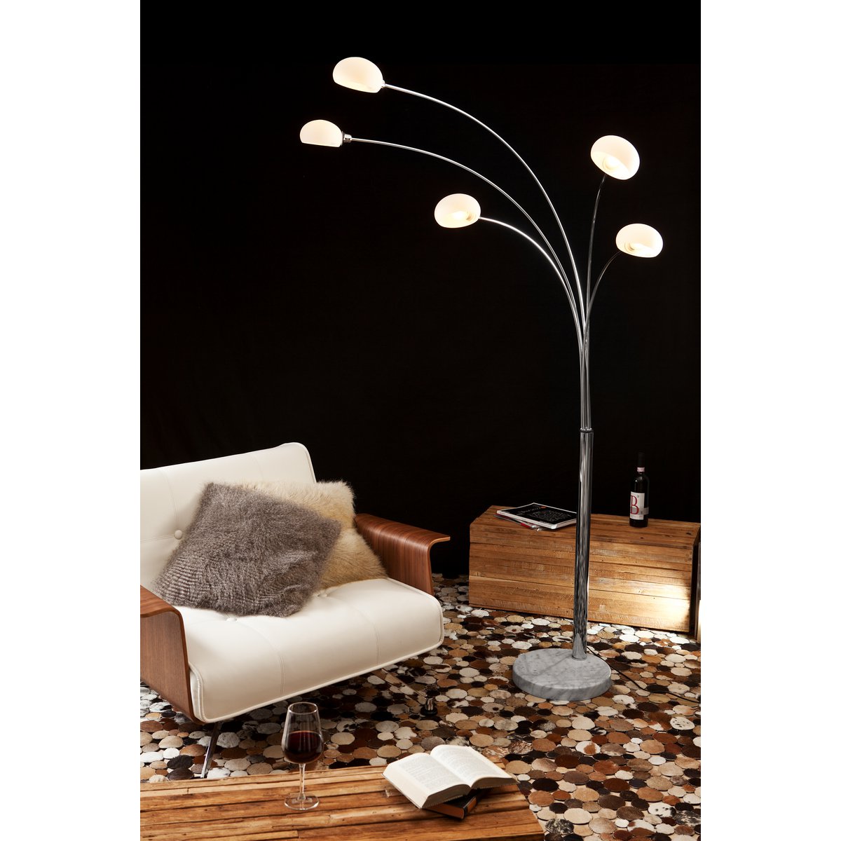 Five Fingers 210 cm wit glas, marmer