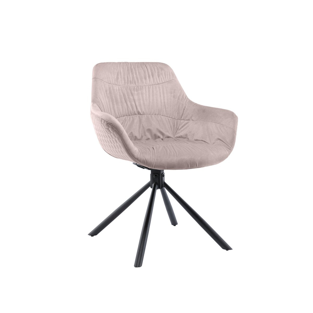 Fauteuil met honingraatstiksel in roze fluweel