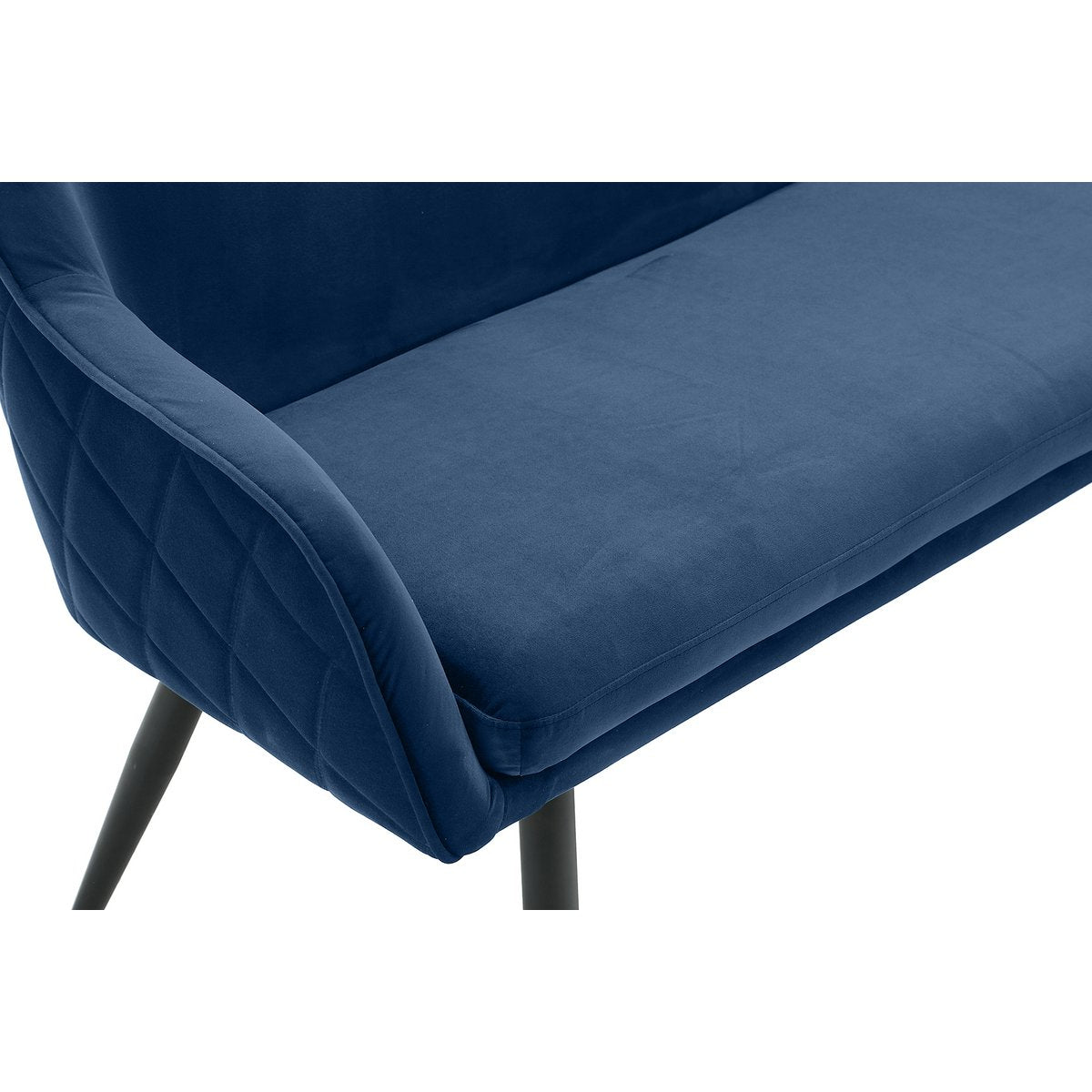 Bank 160 cm fluweel blauw