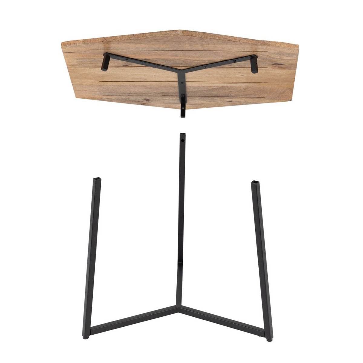 Zije tabel 56 x 48 cm salontafel Duurzame woonkamer tafel Inca metalen frame zwart