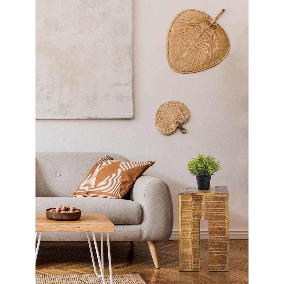 Kruk vierkant 28 x 45 x 28 cm bloemkrukbloem kolom stoel ontlasting bijzettafel mango hout
