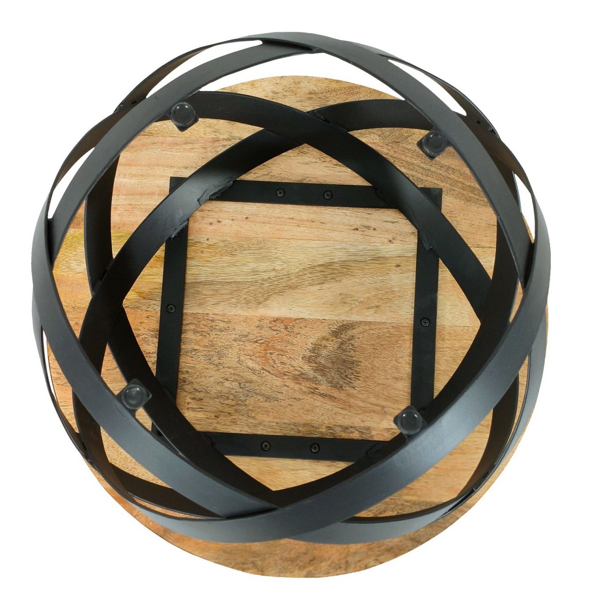 Bijzettafel salontafel rond woonkamer orbit metalen frame zwart