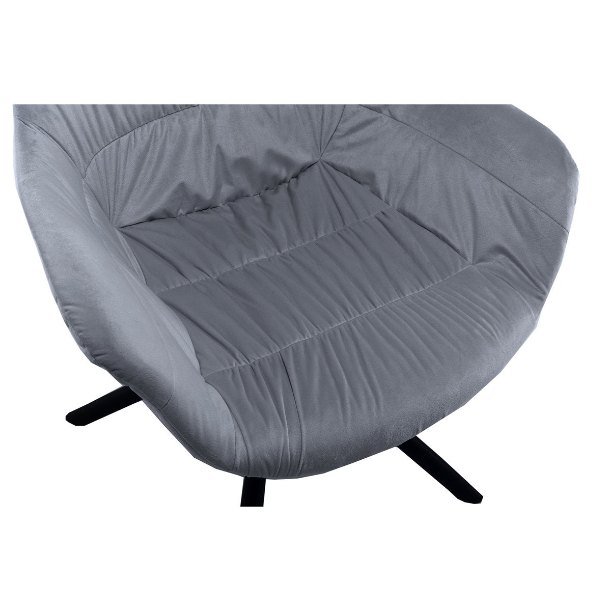 Fauteuil met honingraatstiksel in grijs fluweel