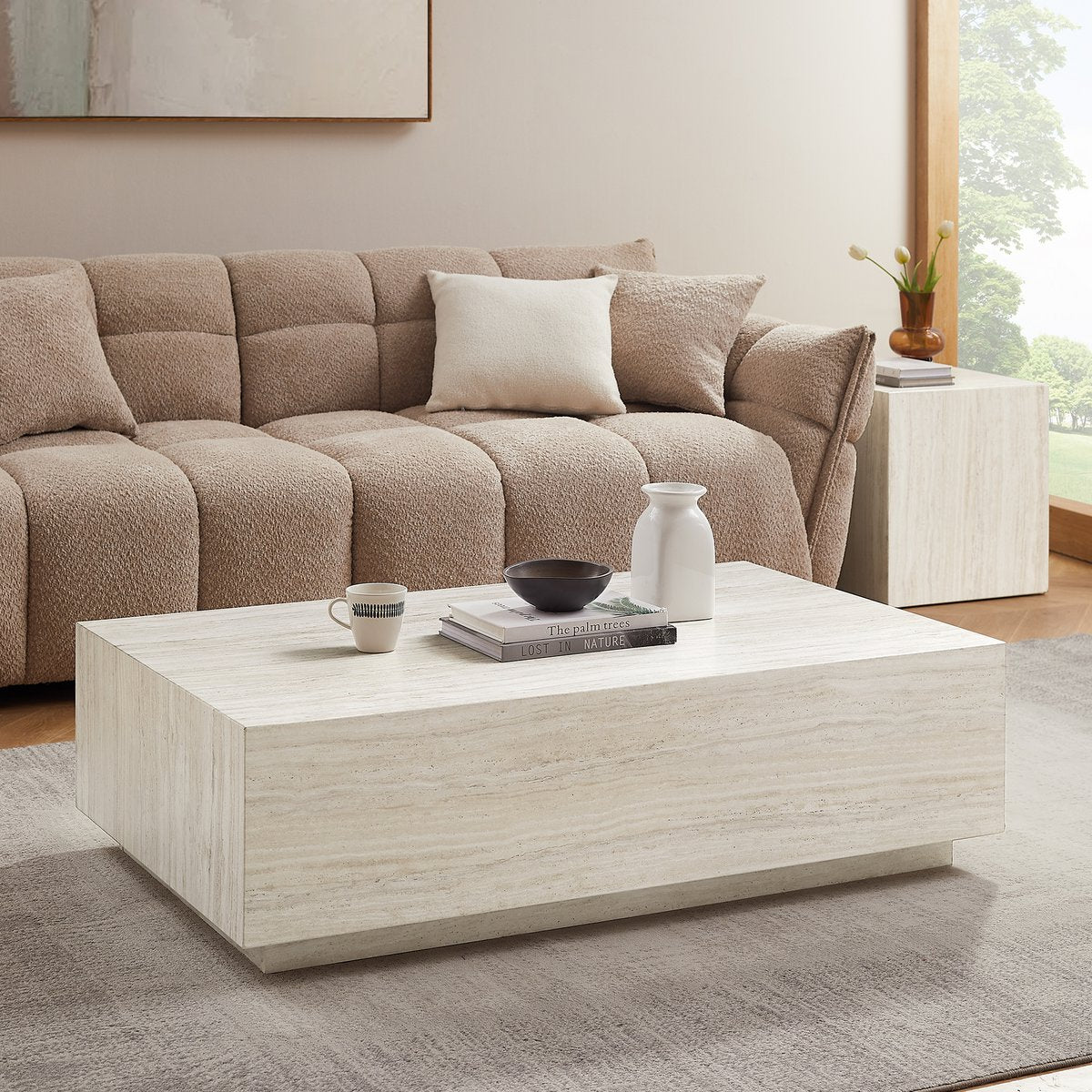 Travertin salontafel 120x75 cm