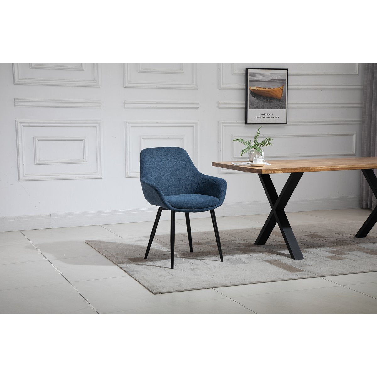 Set van 2 fauteuils donkerblauw