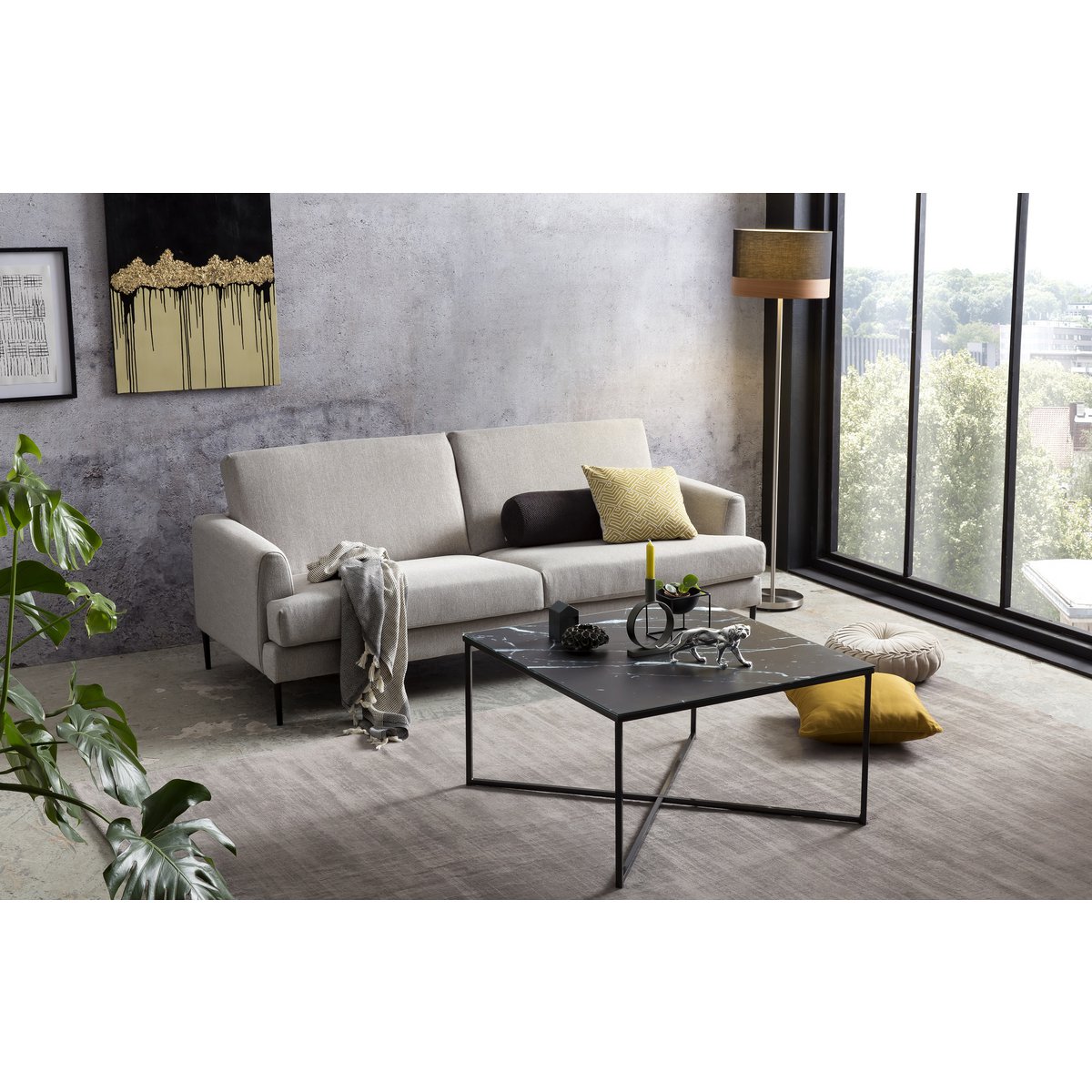 Vloerlamp rond zwart Ø 38 cm
