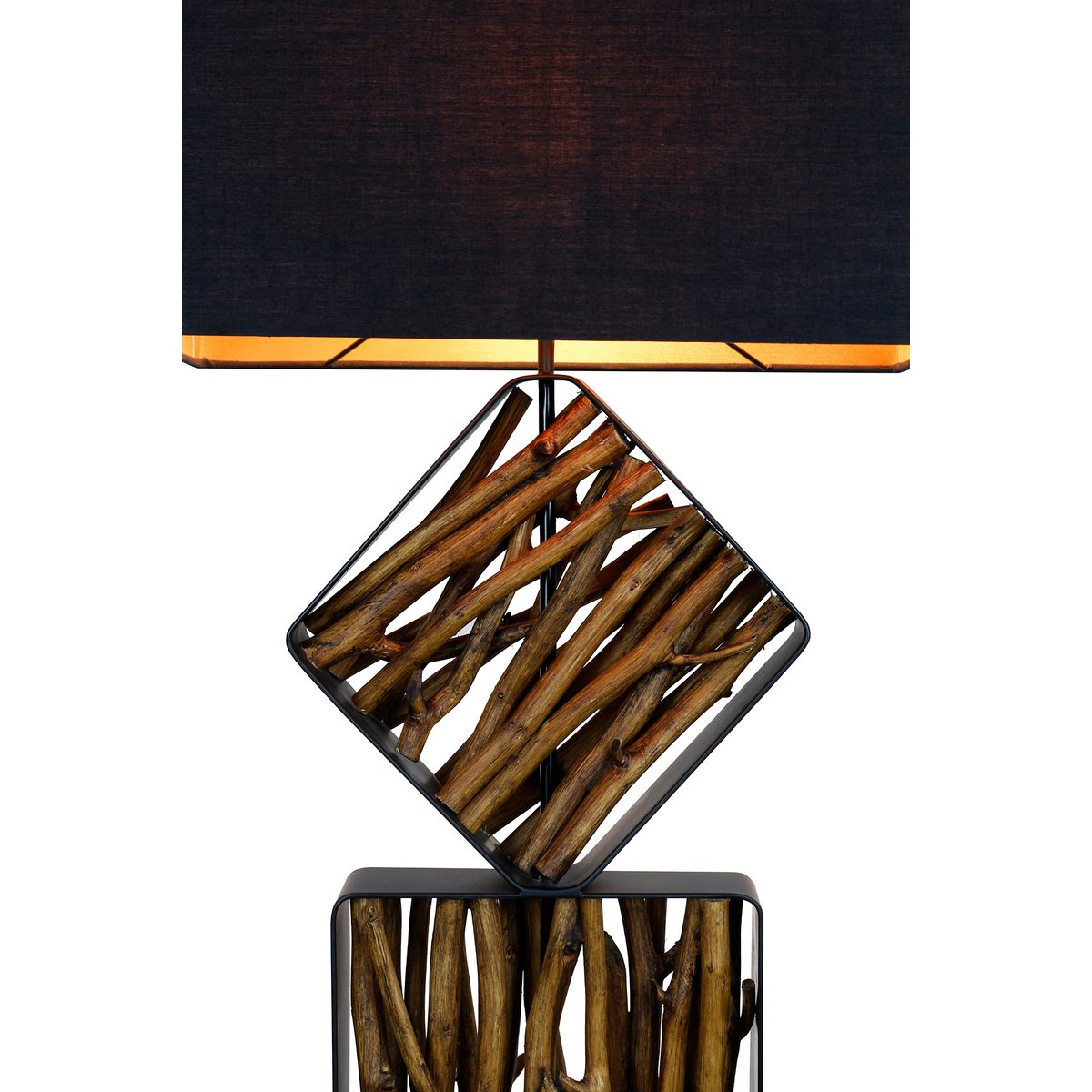Vloerlamp drijfhout naturel/zwart 155 cm