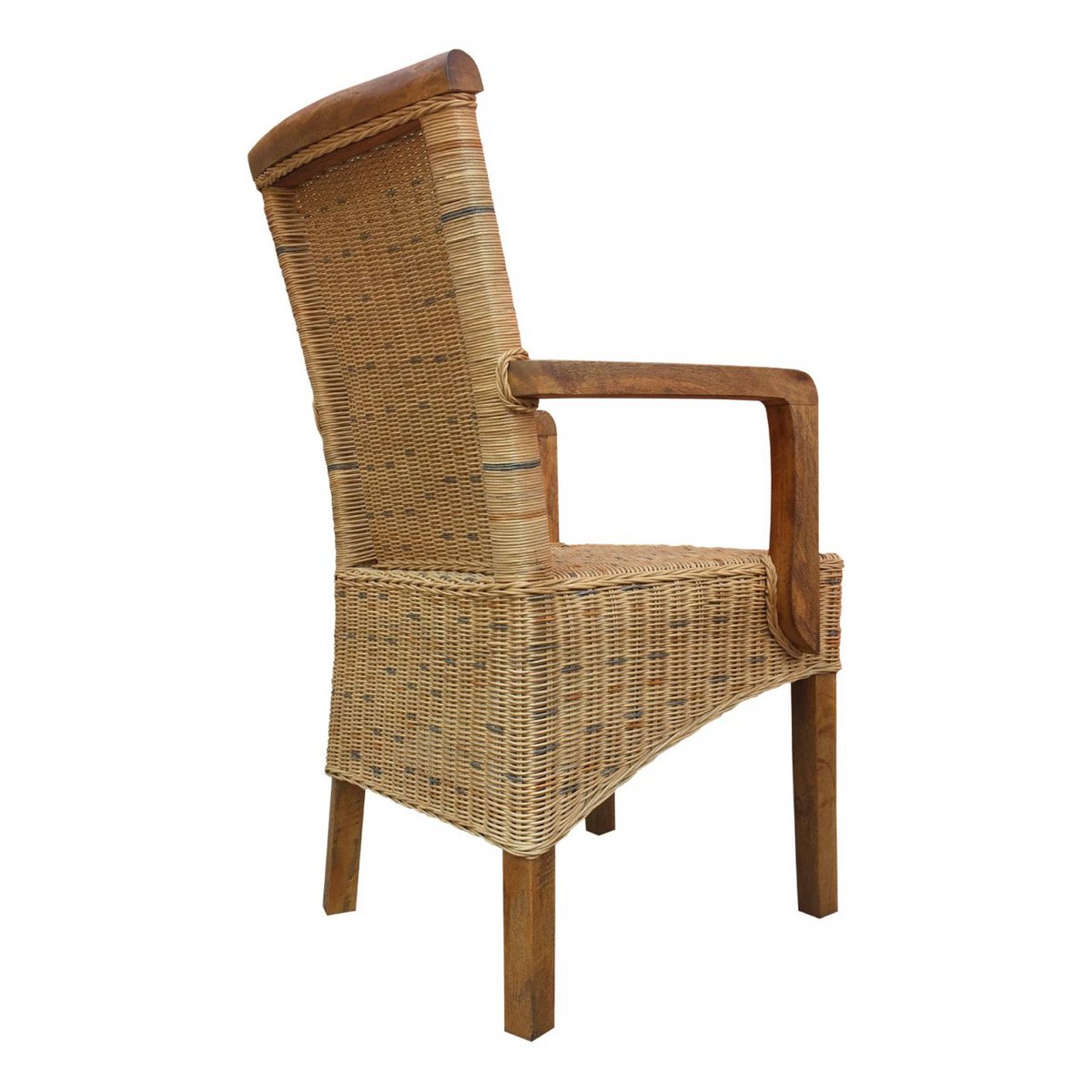 Rotan stoelen set van 4 eetkamerstoelen met armleuningen tabacco Perth rieten stoel rotan fauteuil