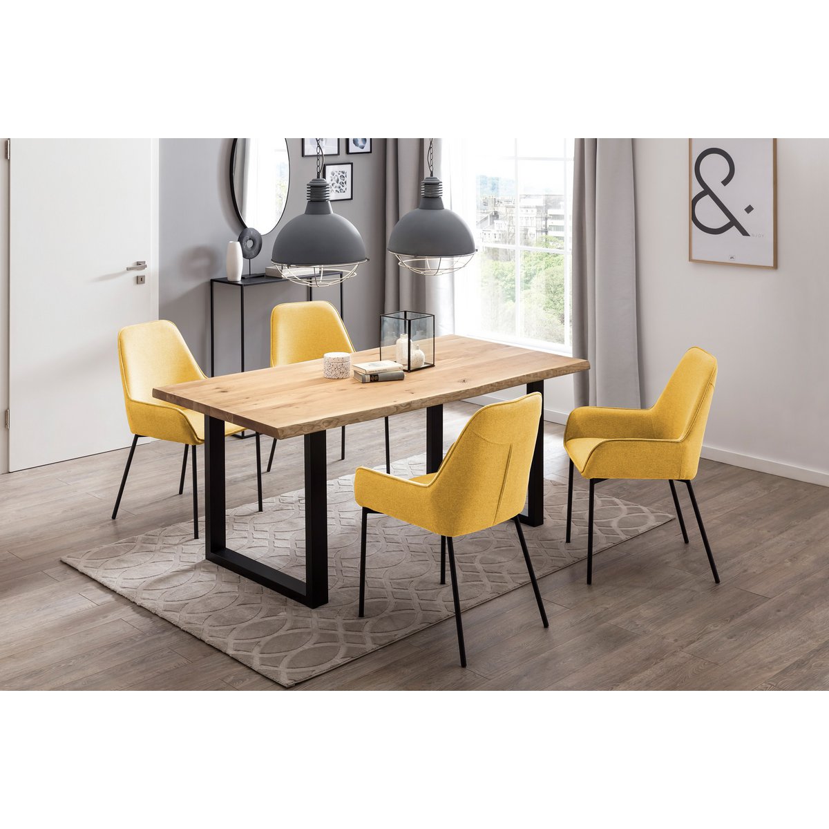 Eettafel 180x90 cm gemaakt van eikenhout