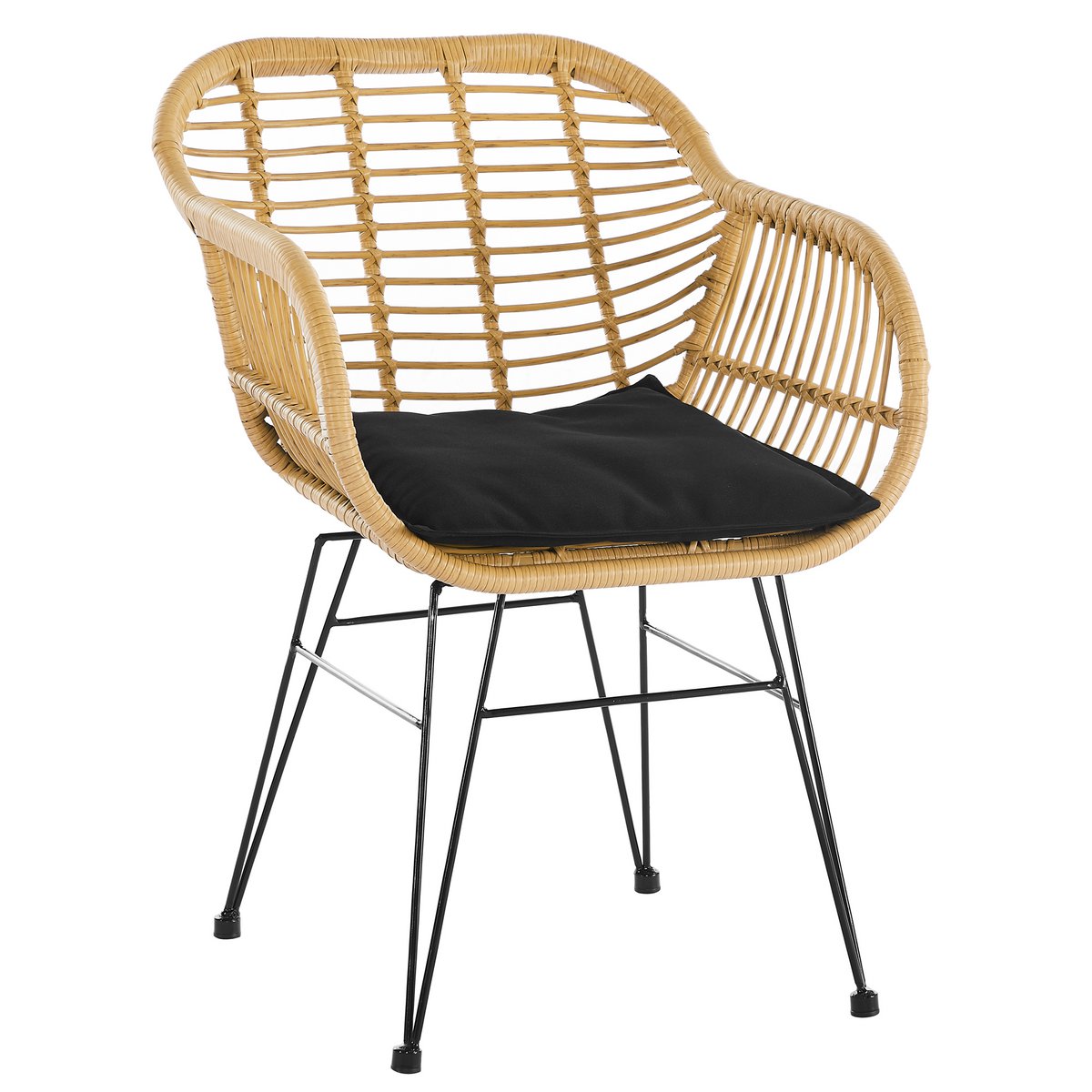 Set van 2 fauteuils in rotan look, naturel