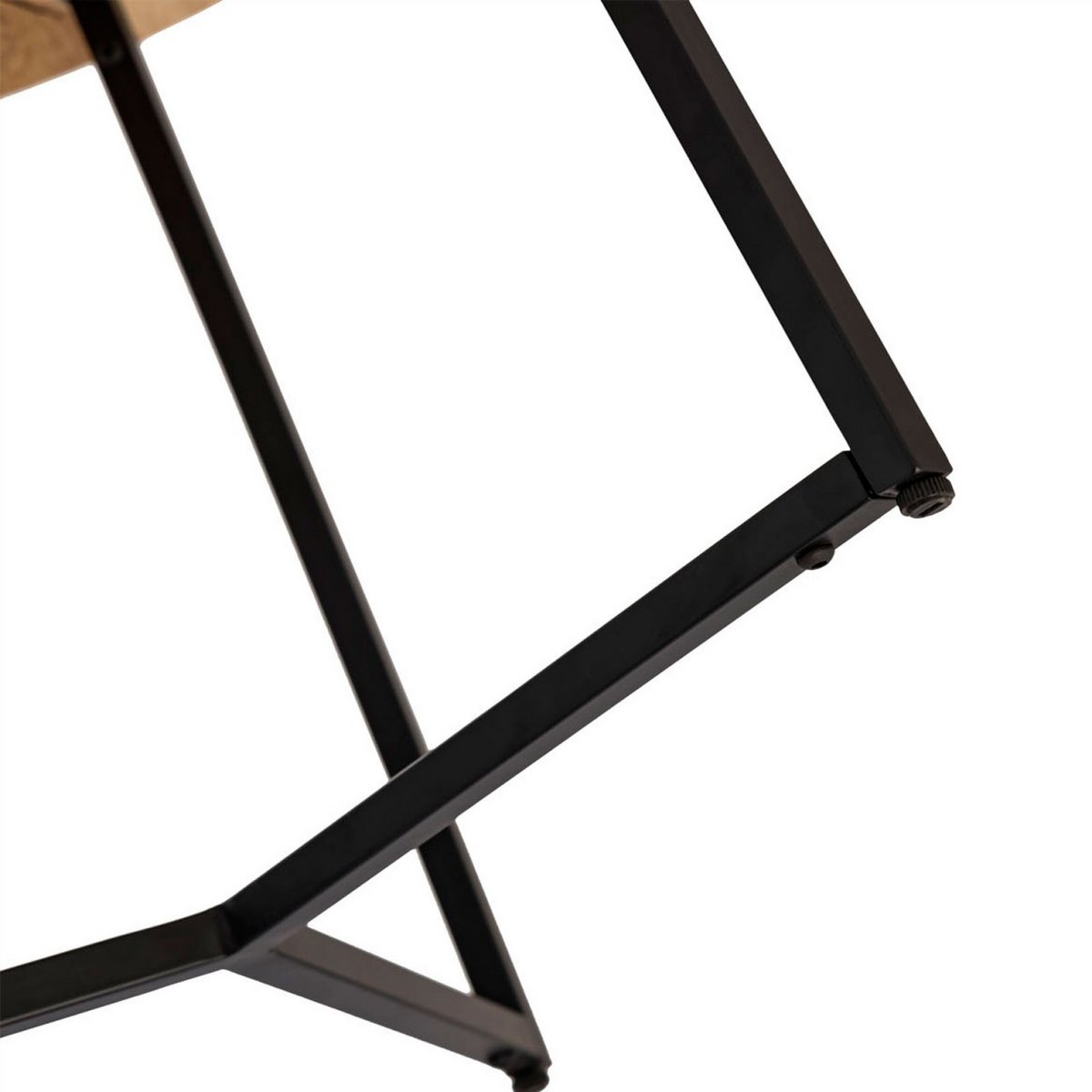 Salontafel ronde zijtafel vast hout Ø 56 cm woonkamer tafel la palma metalen frame zwart