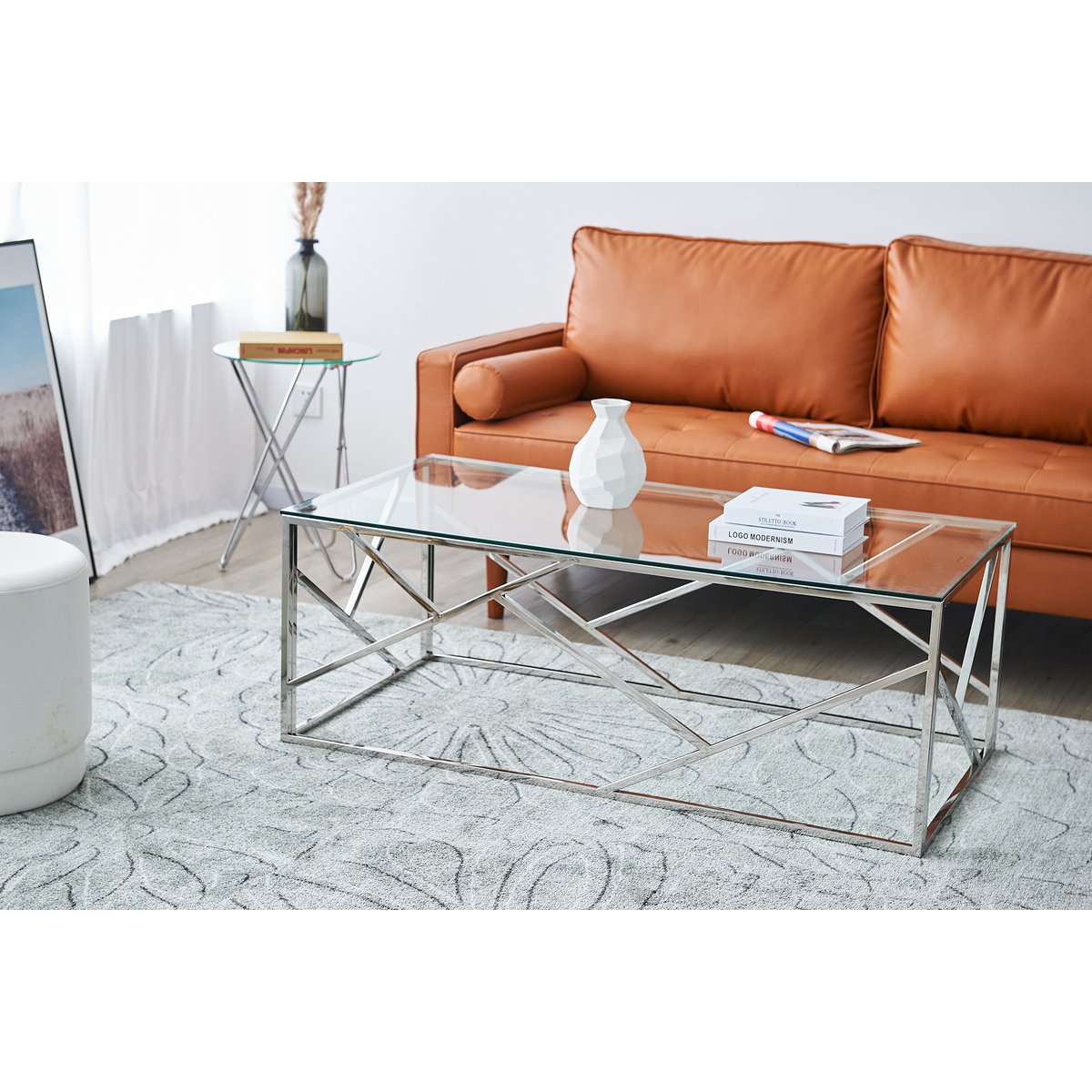 Salontafel zilver 120x60 cm