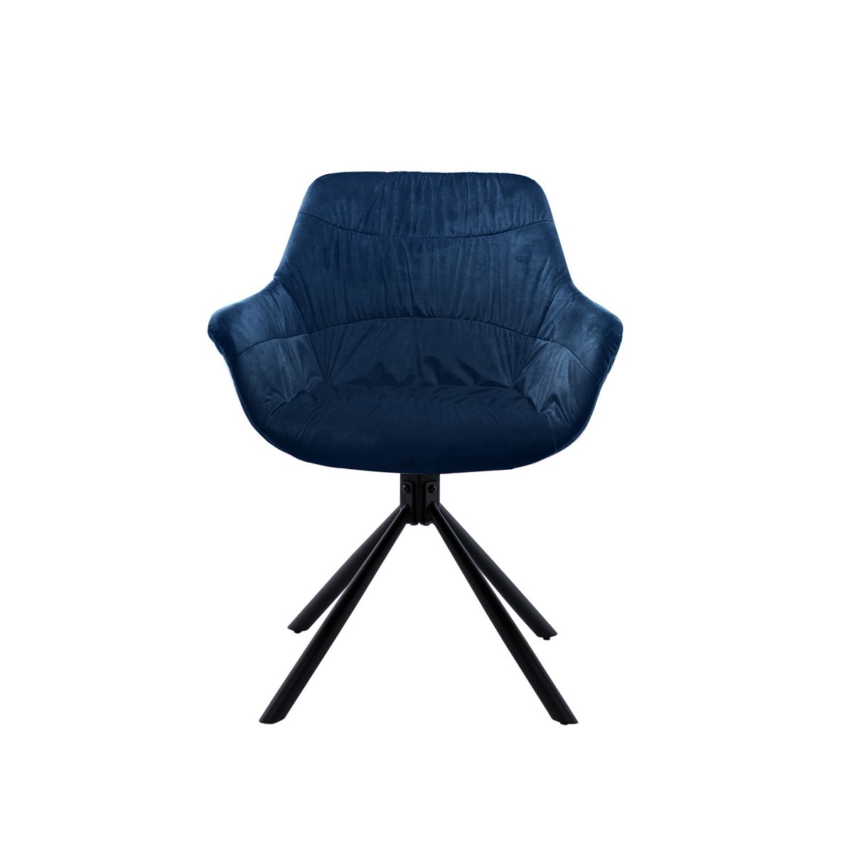 Fauteuil met honingraatstiksel in fluweelblauw