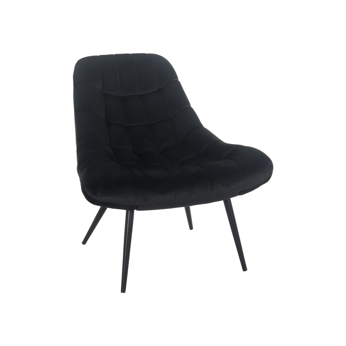 Fauteuil XXL fluweel zwart metaal zwart