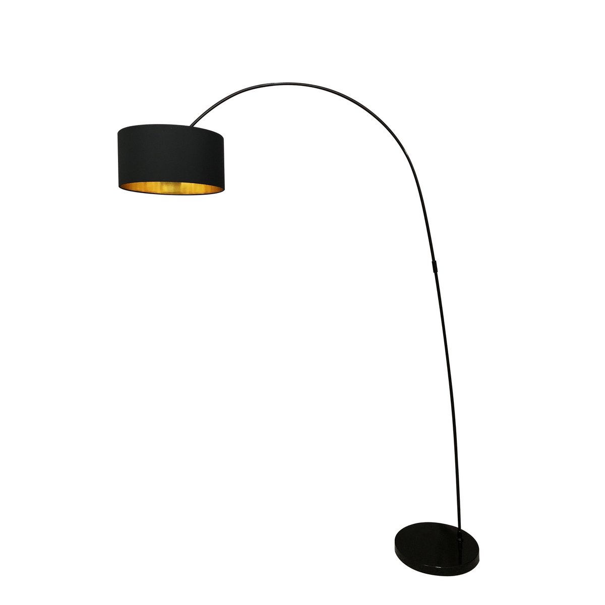 Booglamp met zwarte stoffen kap