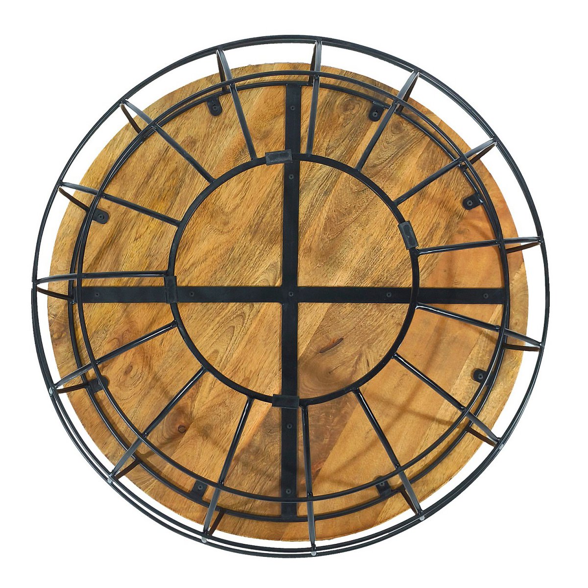 Bijzettafel Duurzame salontafel Woonkamer Tafel Ronde Lexington Ø 55 cm Metalen frame Solid