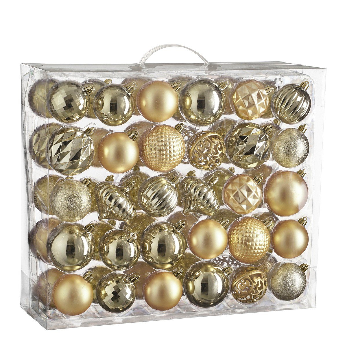 Kerstballen set Unbreakable baubles Champagne