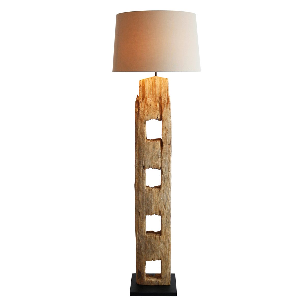 Vloerlamp drijfhout antiek wit 175 cm