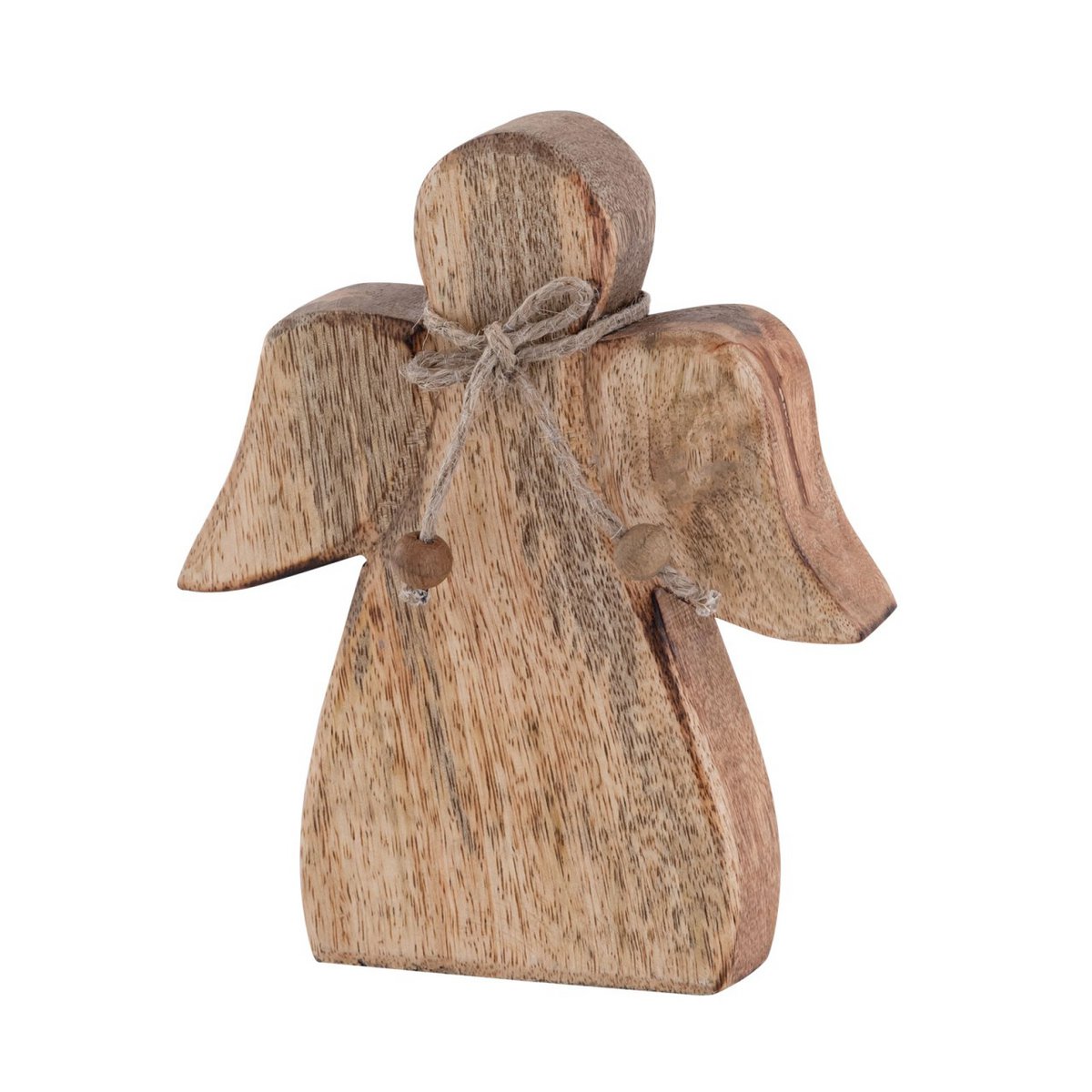 Decof Figuur Angel Wooden Figuur 15x13cm Master Box 36 stuks Lucky Angel Christmas Decoration Mango Wood