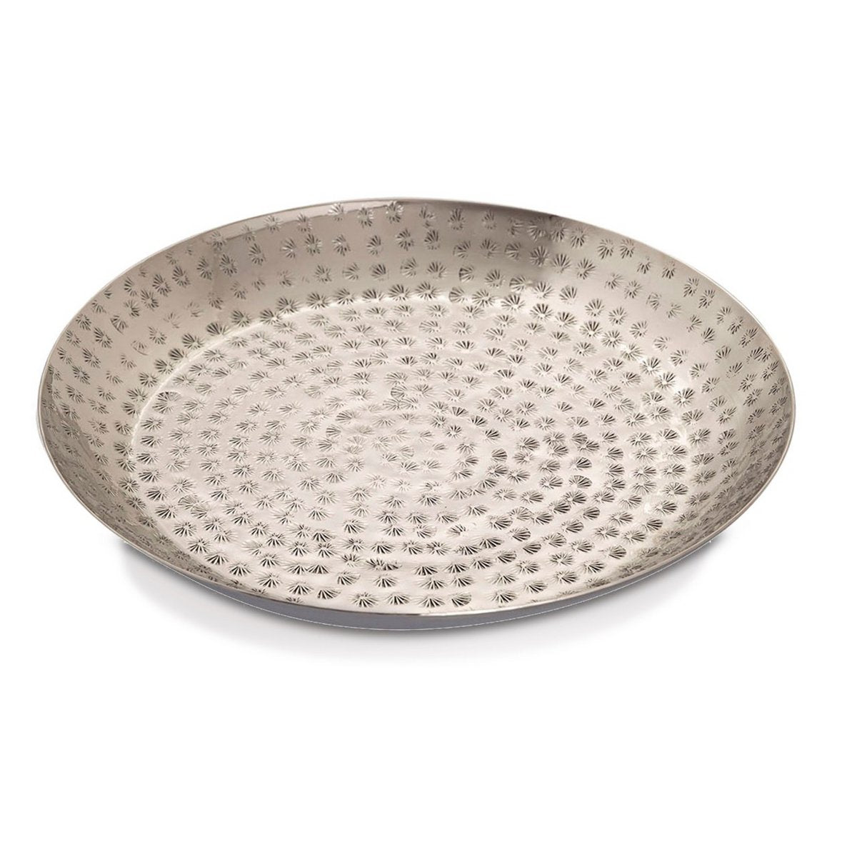 Decoratief dienblad Ø 28 cm rond gouden of zilveren decoratiebaal Serveer dienblad metalen kaarslichtlade