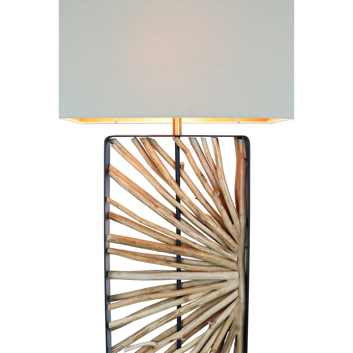 Vloerlamp drijfhout naturel/beige 165 cm