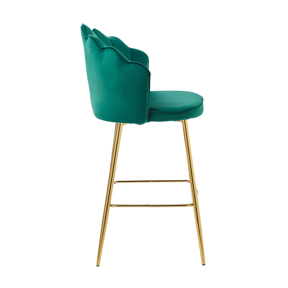 Set van 2 Shell Design Velvet Barkrukken Groen