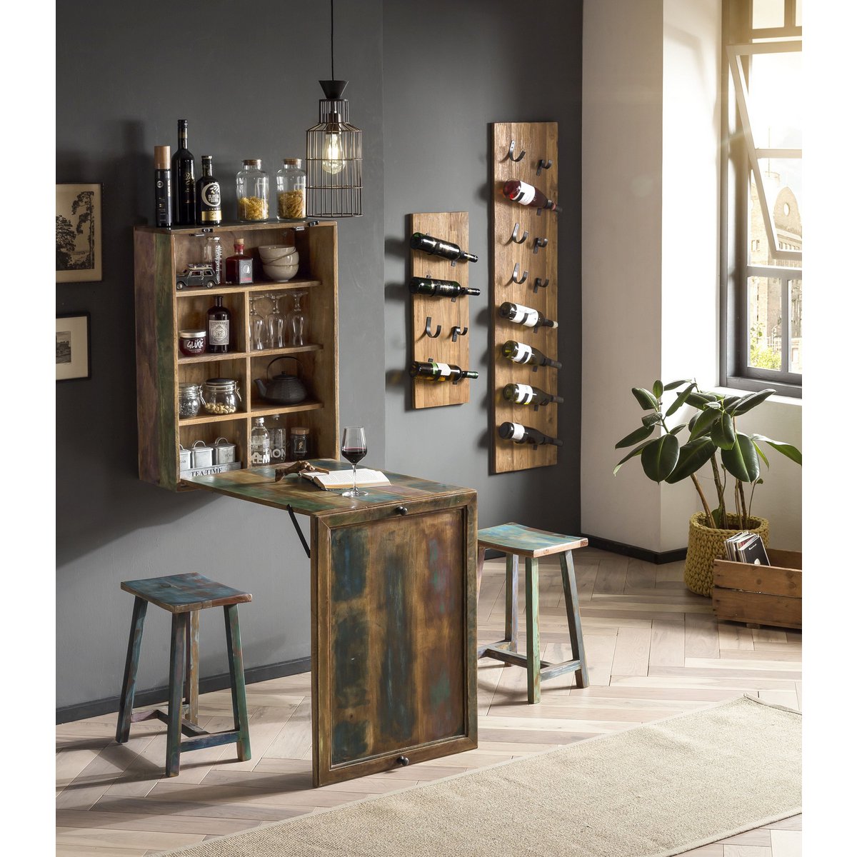 Klaptafel met 2 krukken