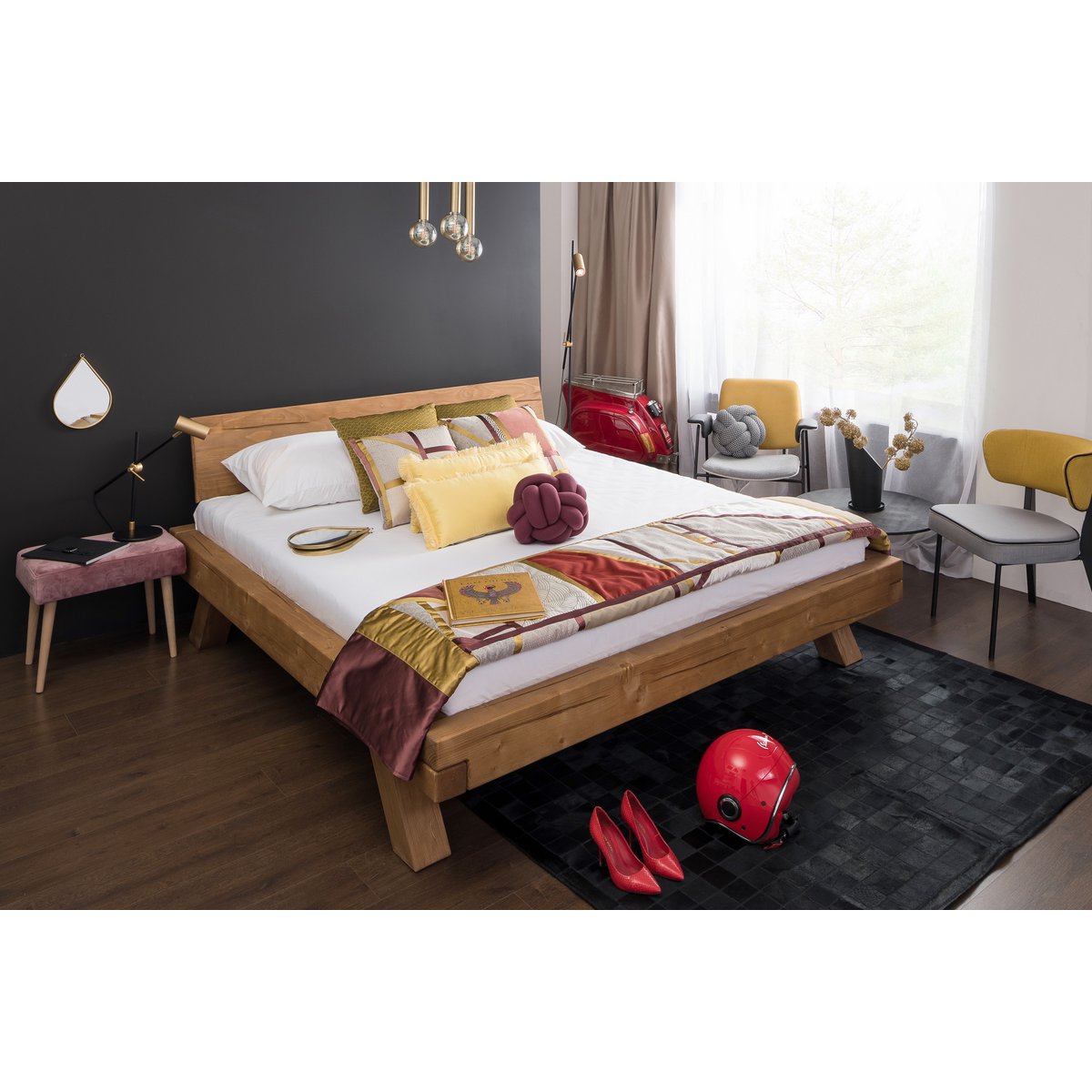 Balkenbed 140 x 200 cm