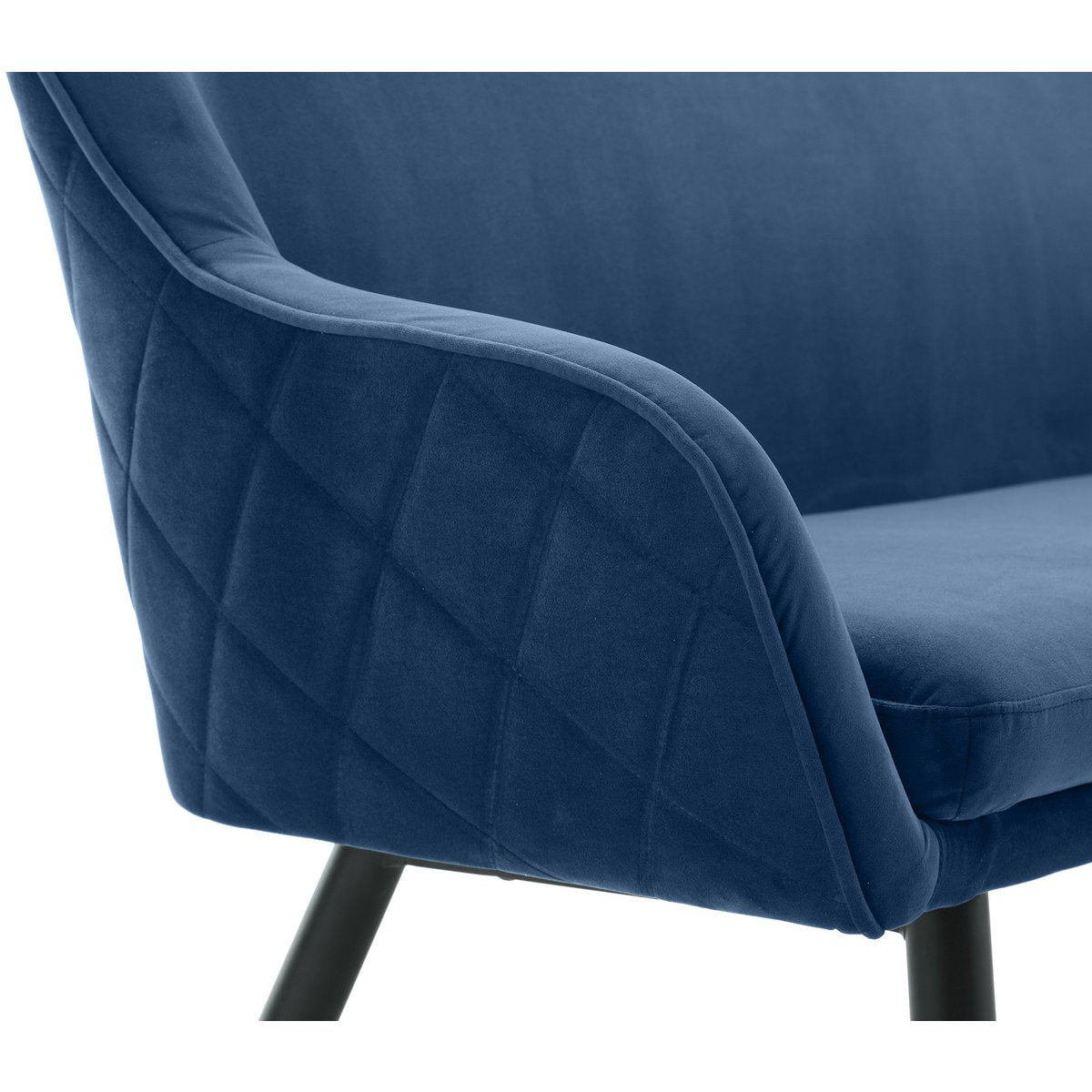Bank 160 cm fluweel blauw