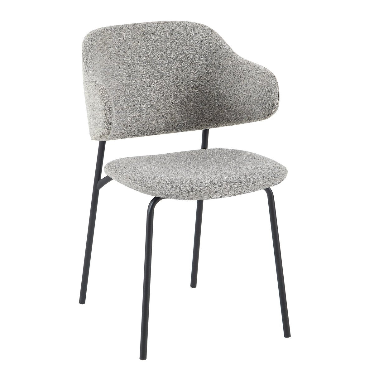 Bouclé fauteuil set van 2 lichtgrijs