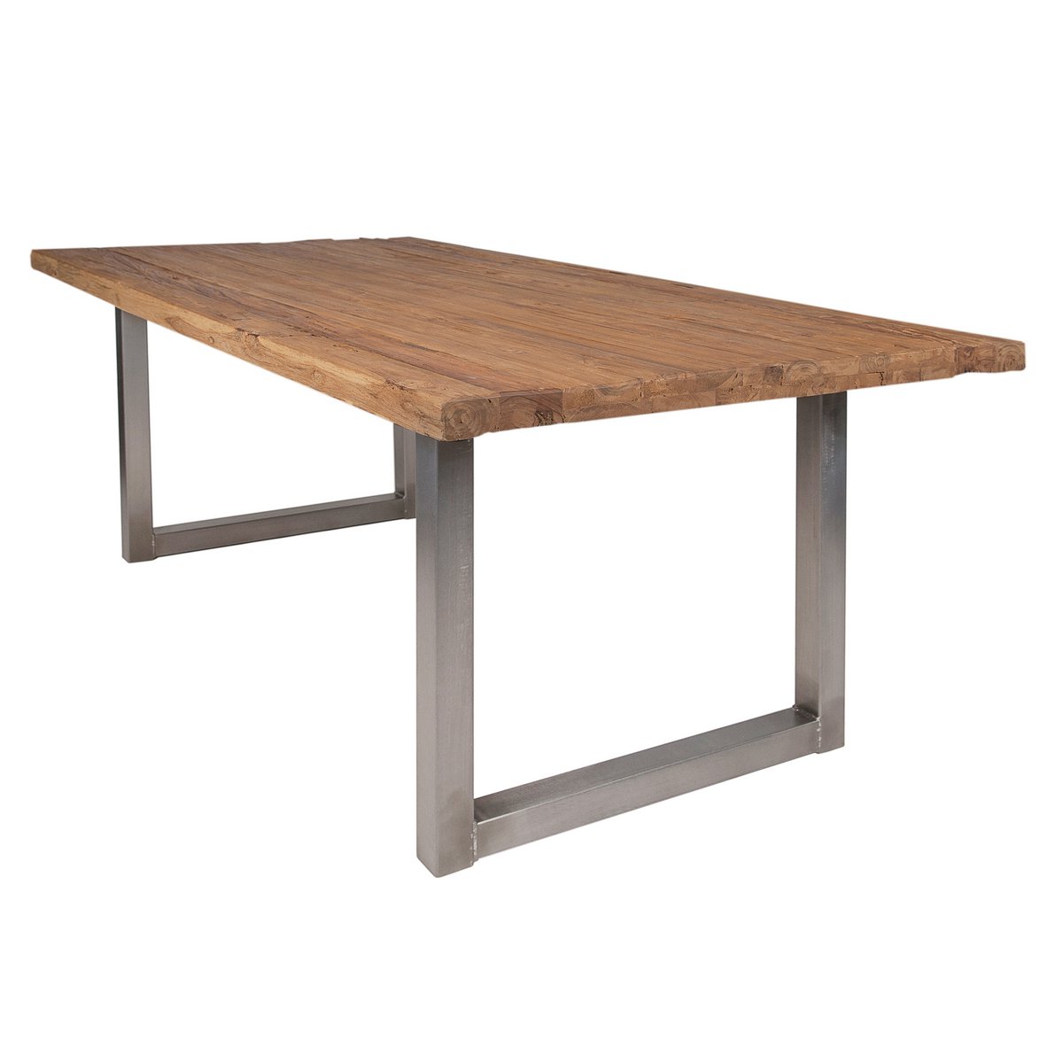Tafel 240x100 cm, gerecycled natuurlijk teakhout