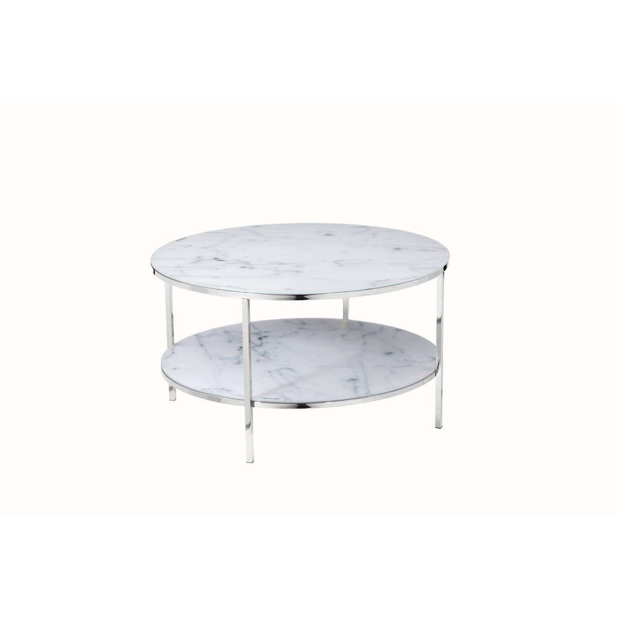 Salontafel met 2 planken Ø 80 cm