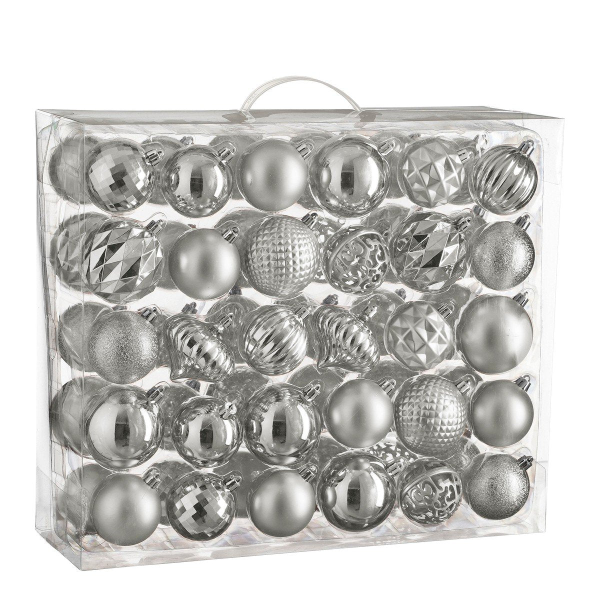 Kerstballen set Unbreakable baubles Zilver