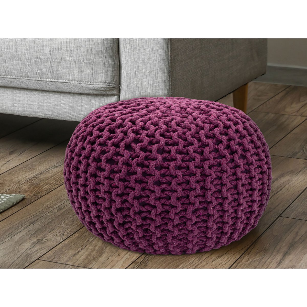 Pouf Ø 55 H 37 H 37 brei -kruk stoel pouf vloerkussen duurzaam