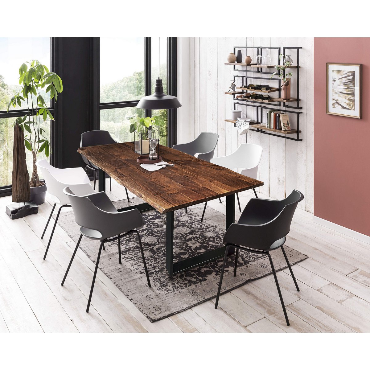Tafel 120 x 80 cm, blad 26 mm, walnootkleurig